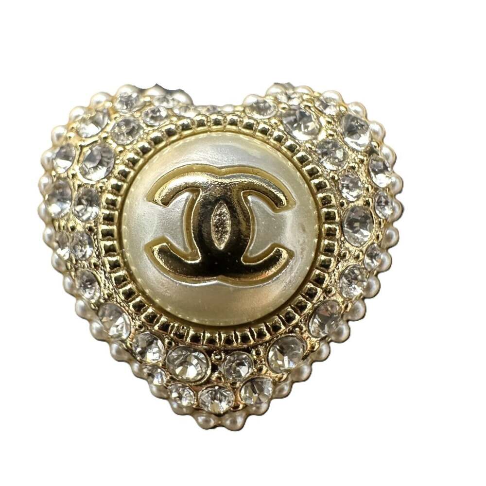 Chanel Cc Logo Heart Earrings Metal #256808C10B - Picture 4 of 9